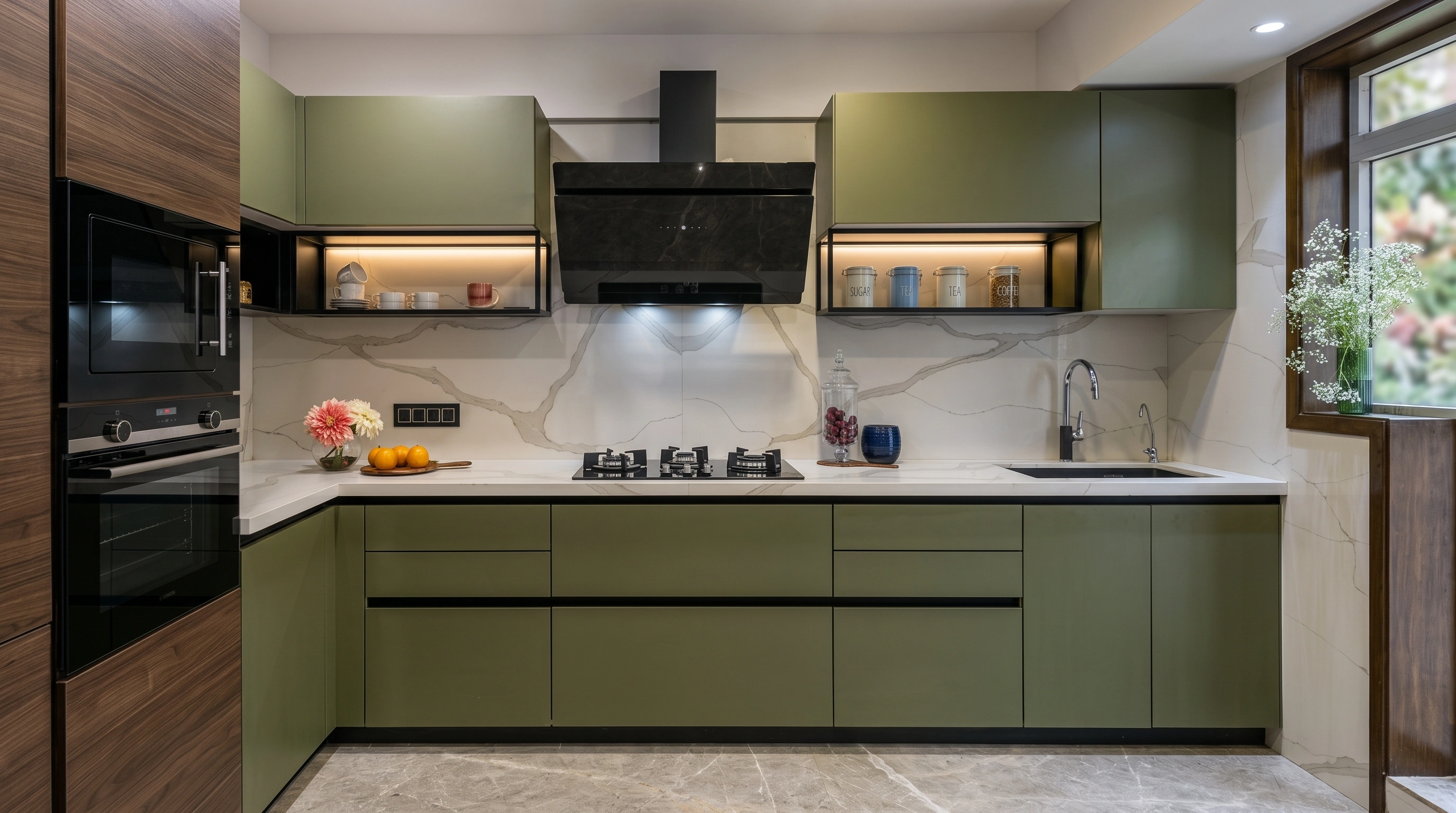 Compact modular kitchen by Kitzine